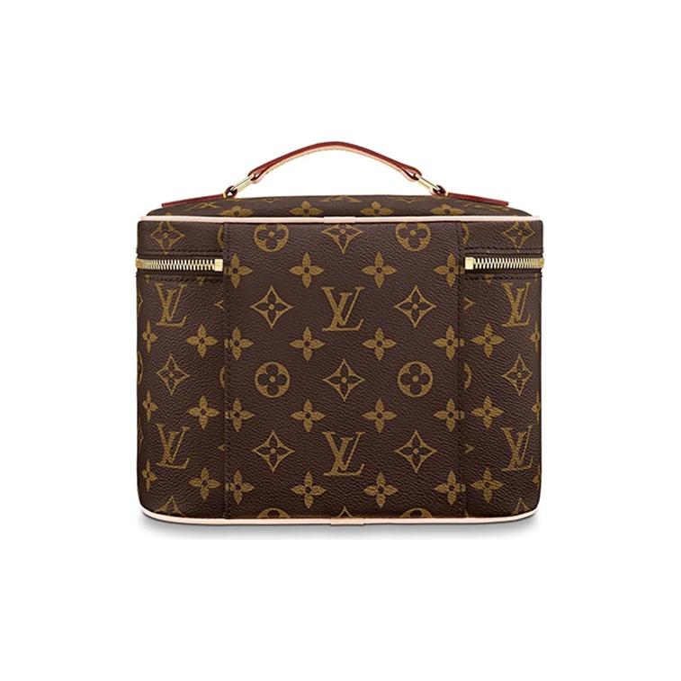 Louis Vuitton Zipper Closure Design Canvas And Leather Makeup Bag Women Handbags Brown M42265