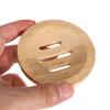 2 Pcs Bamboo Soap Box Eco Friendly Holder Stand Small Round Tray Drain Design Bathroom Kitchen Portable Soap Dish