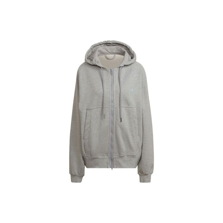 

Adidas By Stella McCartney Hooded Zip Sweatshirt Jacket, Women Long Sleeve Casual Outerwear, Soft Fabric Daily Coat In Medium Hemp Grey HA8966 L