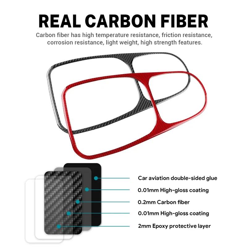 For Seat Leon 2005 2006 2007 2008 2009 2010 2011 2012 Real Soft Carbon Fiber LHD RHD Car Gear Shift Panel Sticker  Accessories