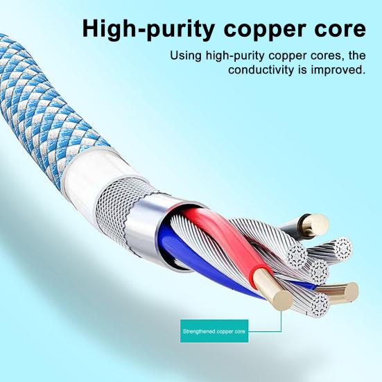 Dual Elbow USB C Cable 180 Degree Angled 3A Fast Charging & Data Sync Data Cord Nylon Braided Charging Cord for Most Phones