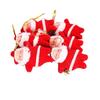 6Pcs Flocking Xmas Tree Hanging Red Christmas Tree Pendant Mini Santa Claus Pendant  Holiday Party