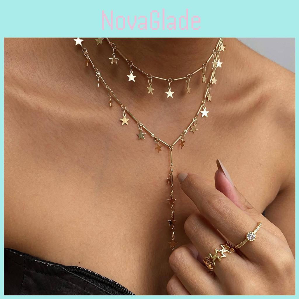 Starry Night Pendant Necklace With Long Tassels For Women And Style