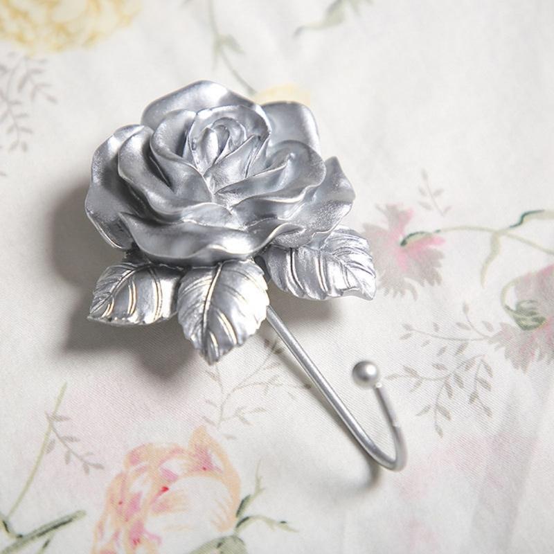 Artistic Heart Shape Wall Mount Hook With Floral Rose Designs Great For Organizing Small Items