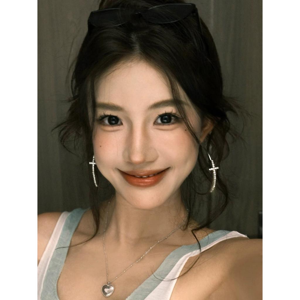 Scharfe Laman Übertriebene Super Glitzer Zirkon Creolen Damen Nischen Design Ohrringe Heiße Mädchen Personalisierte Ins Ohrringe