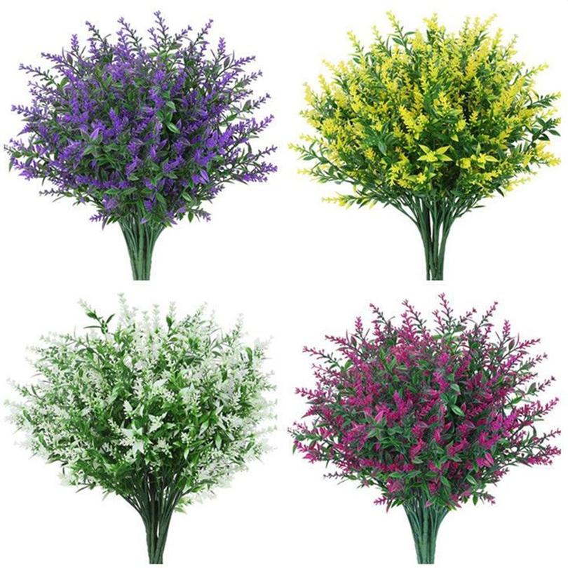 Artificial Flowers Cheap Plastic Lavender Fake Plants Grass Wedding Home Garden Decor DIY Gifts Photography Props Outdoor Bonsai