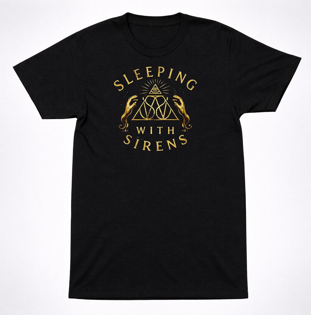 Sleeping With Sirens All Seeing Eye Black T-Shirt Post-Hardcore Band Tee S разноцветный