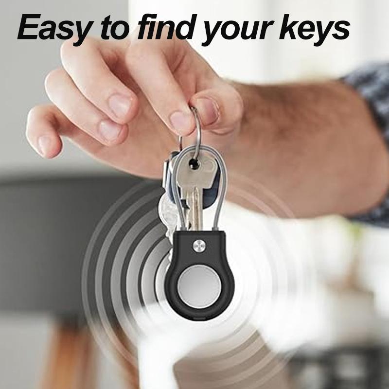 2Pcs Colours For Apple AirTag Case With Steel Wire Cable Secure Holder For Air Tag Lock Protective Case Key Ring For Luggage Tag