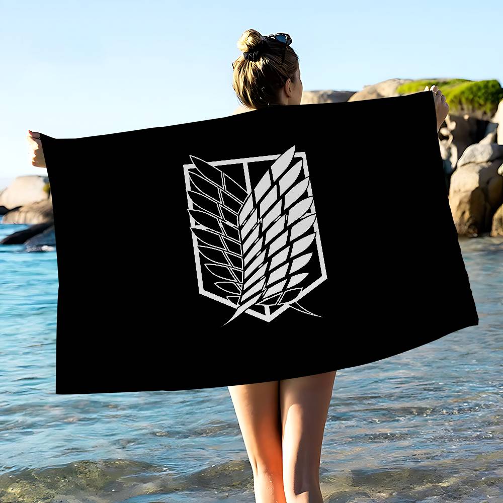 Anime A-Attack On Titan Small Microfiber Blanket Quick Drying Beach Towels Oversized Printing Super Absorbent Pool Towel Blanket