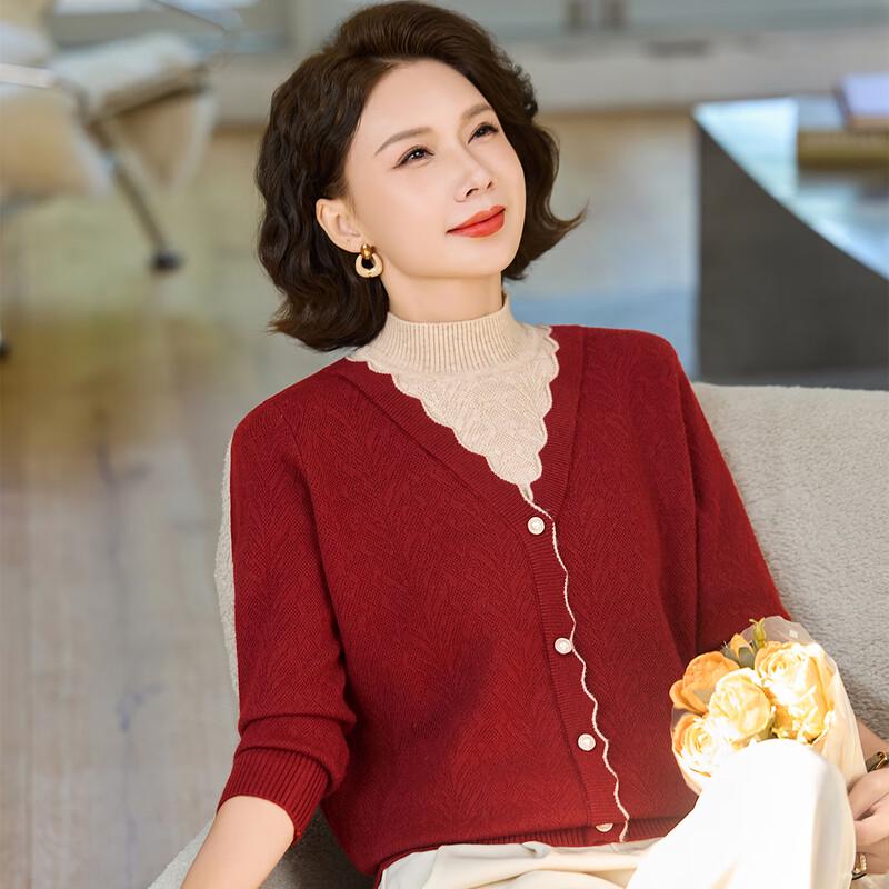 

Pa Si Te Women s Faux Two-Piece Turtleneck Knit Sweater 2XL