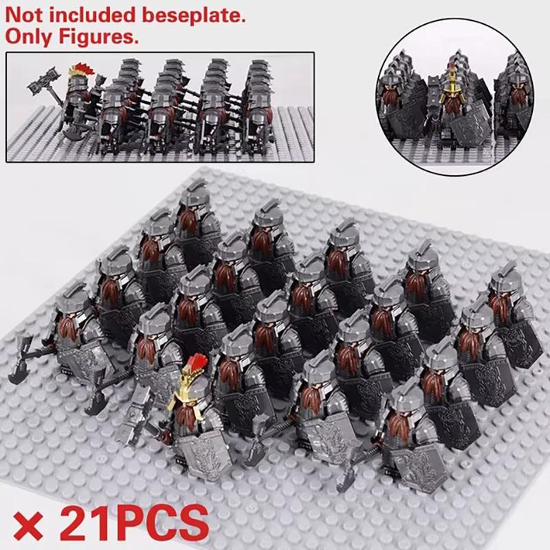 Medieval Dwarf Wild Boar Chariot Army Figures Set Mini Lord Building Blocks Bricks Toy