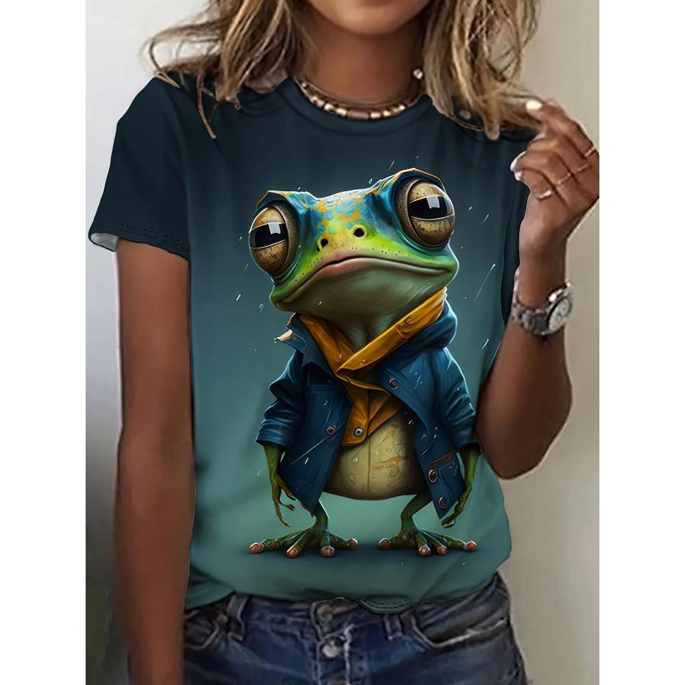 Cartoon Dog Funny Women Characters Cute 3D Print Casual Short Sleeve Top