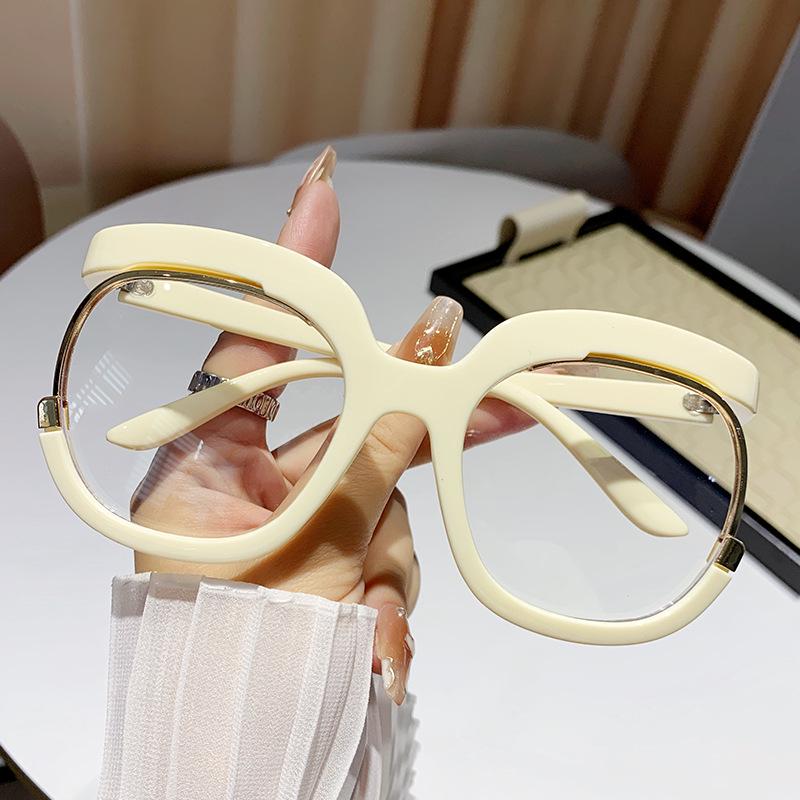 Trendy Large Round Rainbow Eyeglass Frame - European & American Style, Prescription-Compatible