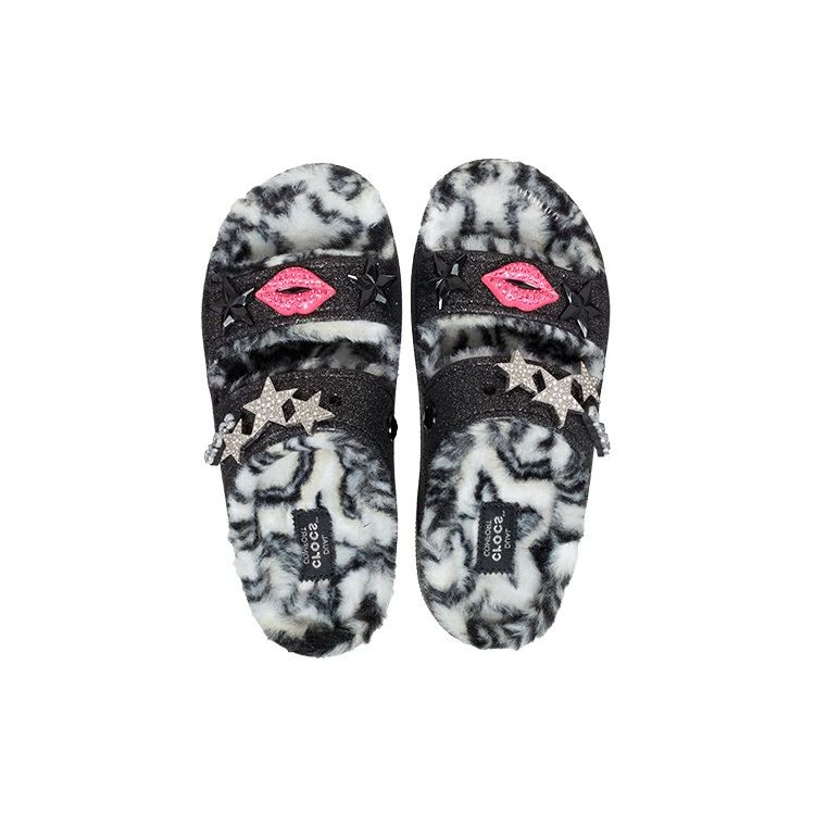 Crocs Classic Disco Shimmer Soft Fleece Slippers Women Slippers 208074-0C4