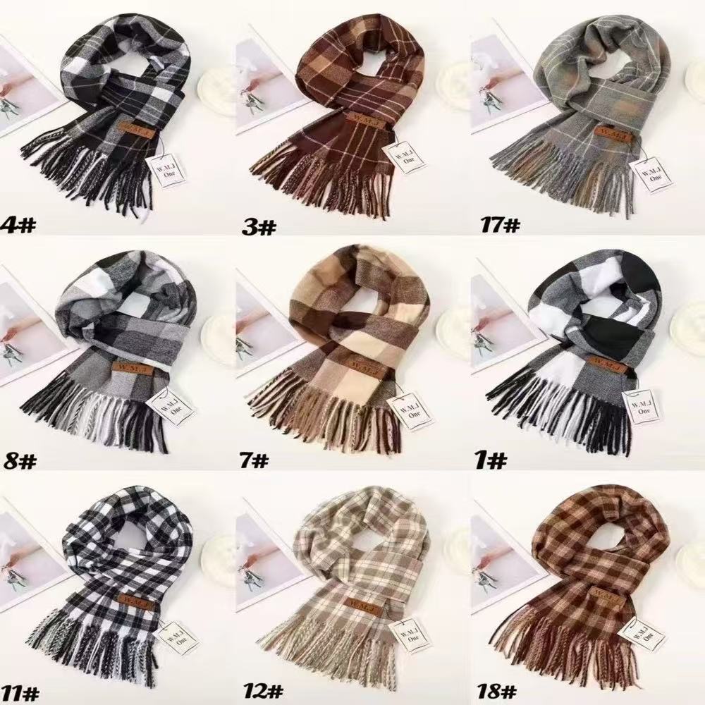 Scarf New imitation cashmere color plaid scarf female Korean version autumn and winter plaid scarf fringed shawl scarf