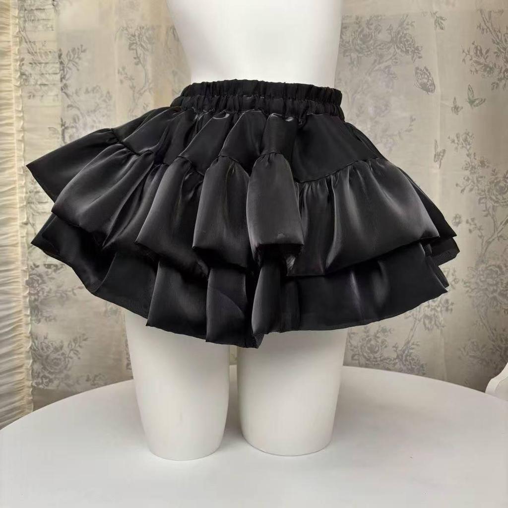 Sweet White Puffy Lace Ballet Skirt - Petite, High Waist, Elastic Waistband