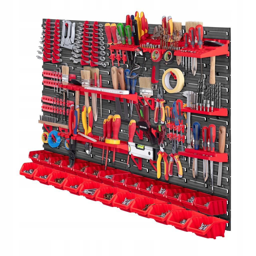 KADAX Tool Board Workshop Wall 116x78 Cm Workshop Garage Shelf 70 Pcs