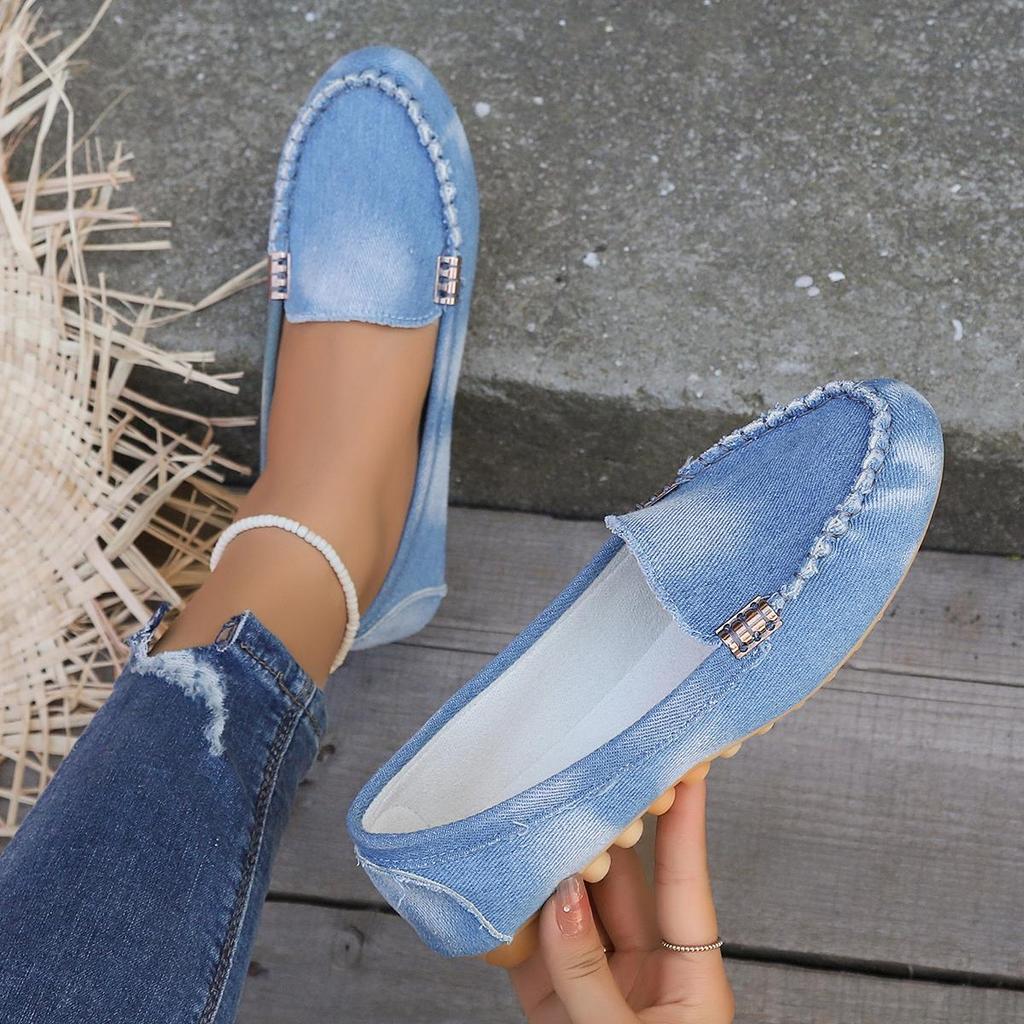 Yeni Kadın Günlük Ayakkabılar İlkbahar Sonbahar Düz Loafer Ayakkabılar Moda Kaymaz Yumuşak Kot Düz Ayakkabılar Zapatos De Mujer Büyük Beden 43