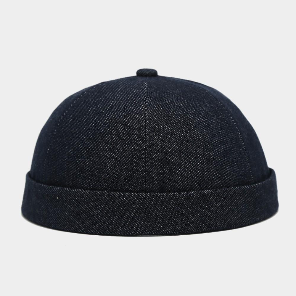 

Unisex Hip Hop Hats Street Wear Melon Skin Hats Vintage Docker Hats Summer темно-синий