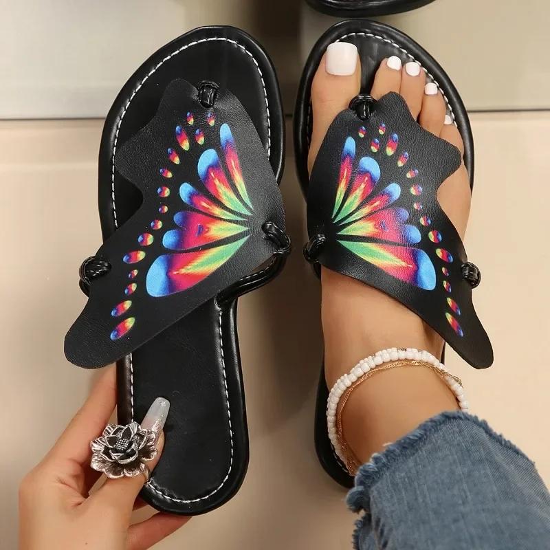 

New Fashion Women s Summer Slippers Hollow Tassel Flat Bottom Outdoor Square Toe Soft Bottom Beach Flip-Flop Slippers 43