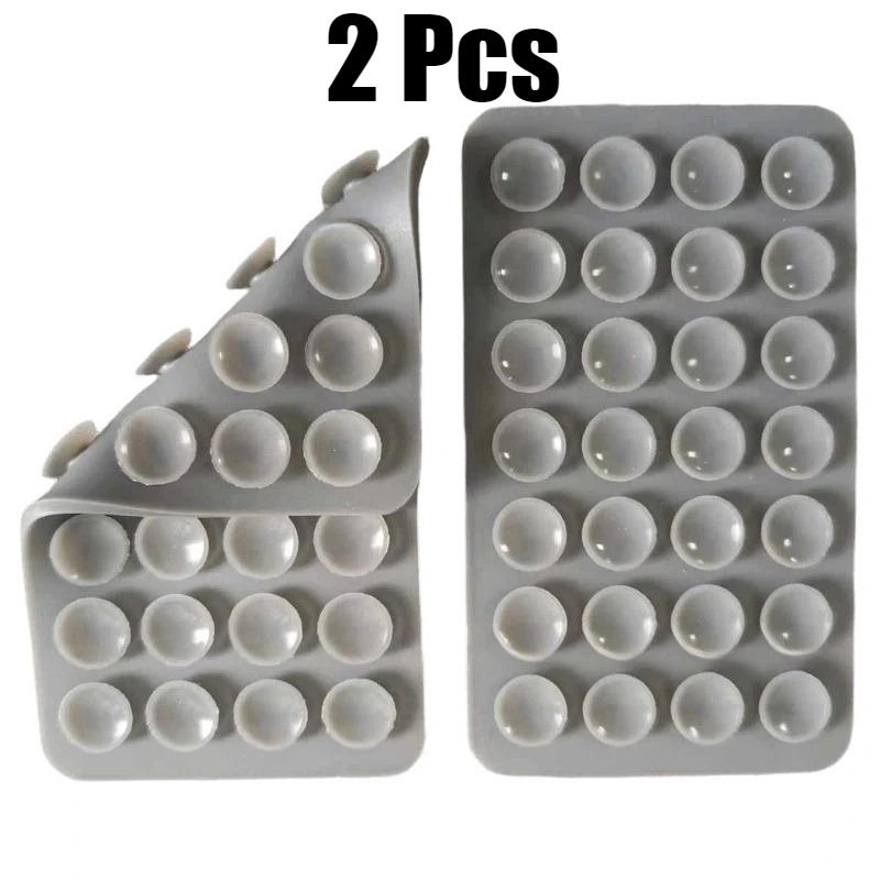 1/2Pcs New Mobile Phone Suction Cup Adhesive Pad Dual Side Silicone Backed Sucker Pad Storage Car Mounted Bracket Wall Stand