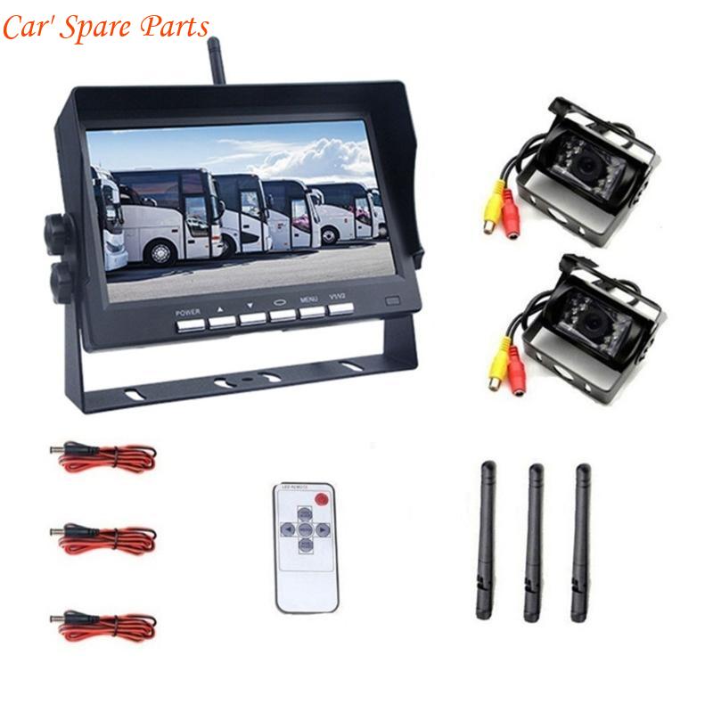 Y4UA 7 inch Wireless Parking Assistance Rear View Camera Truck Bus Trailer Excavator