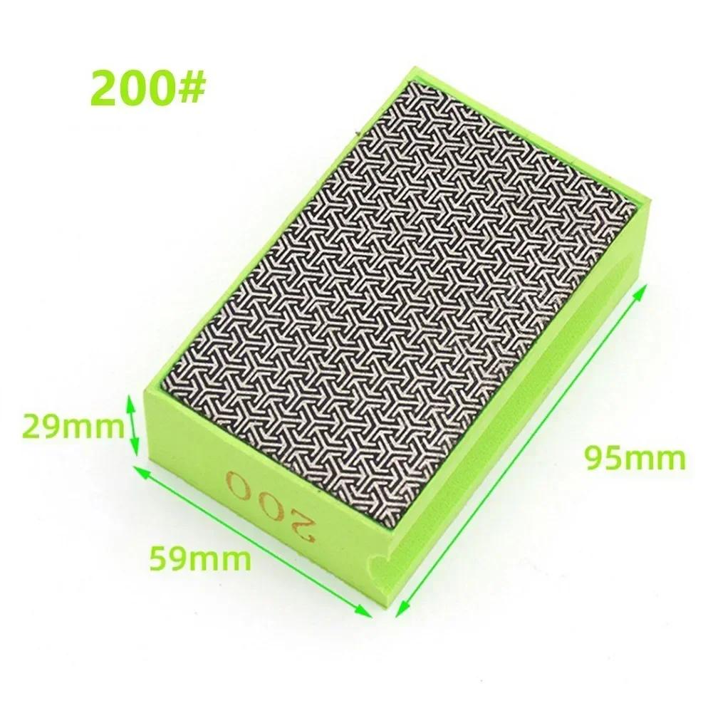 90*55mm Diamond Polishing Hand Pad Block For Stone Polishing Tile Trimming Glass Burr Trimming Buffing Sponge Polishing Pads