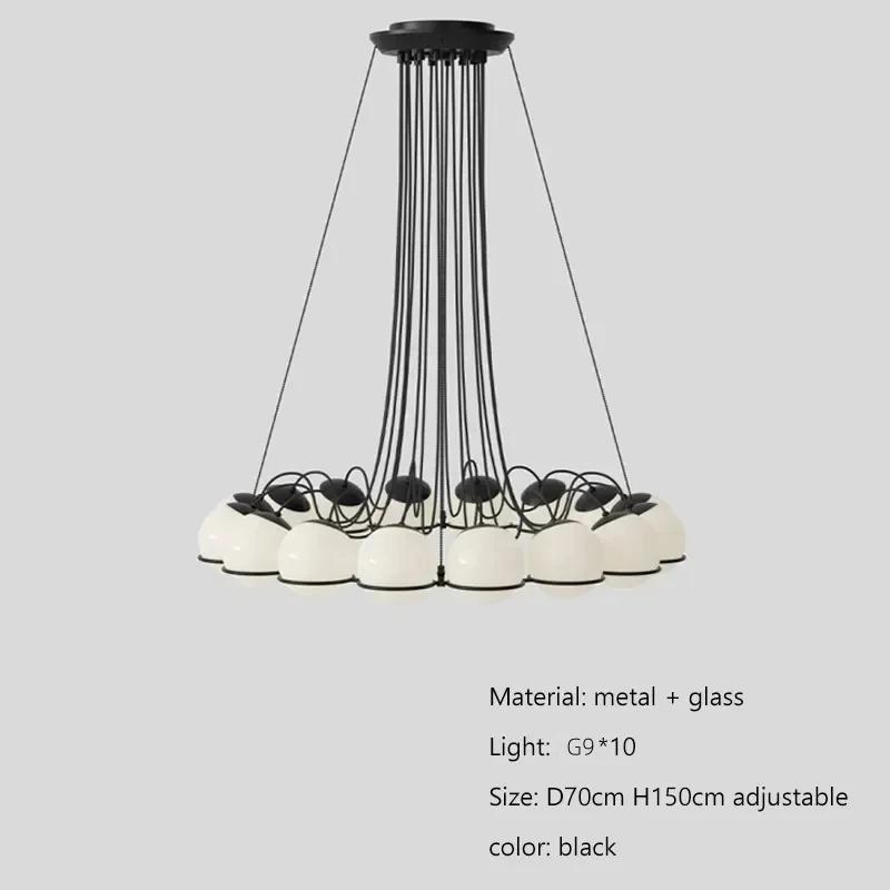 

Современная минималистская люстра в виде стеклянного шара в скандинавском стиле для гостиной, столовой, спальни, светодиодная люстра для внутреннего освещения, украшение комнаты white light