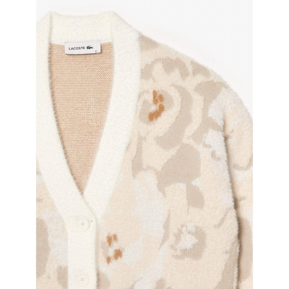Lacoste Women S Flower Jacquard intarSia Cardigan Af2580 54n Id2 q2nAf2580 54nId2