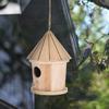 Wooden Bird Nest Hanging Bird House Natural Wooden Bird Cage Resting Place for Birds