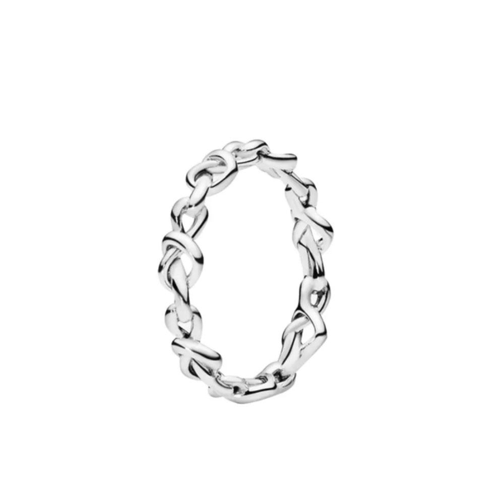 European New 925 Silver Size 6, 7, 8, 9 Heart-Shaped Flower Shaped Ring Suitable for Wedding Parties Women's Exquisite Luxury