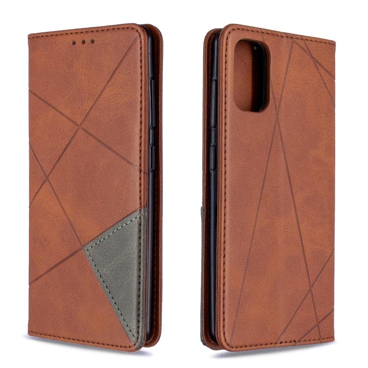 

Rhombus Texture Horizontal Flip Magnetic Leather Case with Holder & Card Slots & Wallet For Samsung Galaxy A41 коричневий
