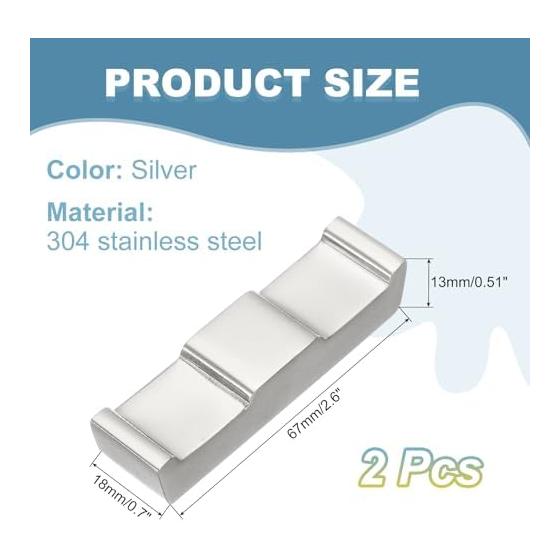 uxcell 2pcs Chopstick Rests 304 Stainless Steel Chopstick Holder 2.6"x0.7"x0.51" for Fork Teaspoon Kitchen Tool Tableware Silver Tone