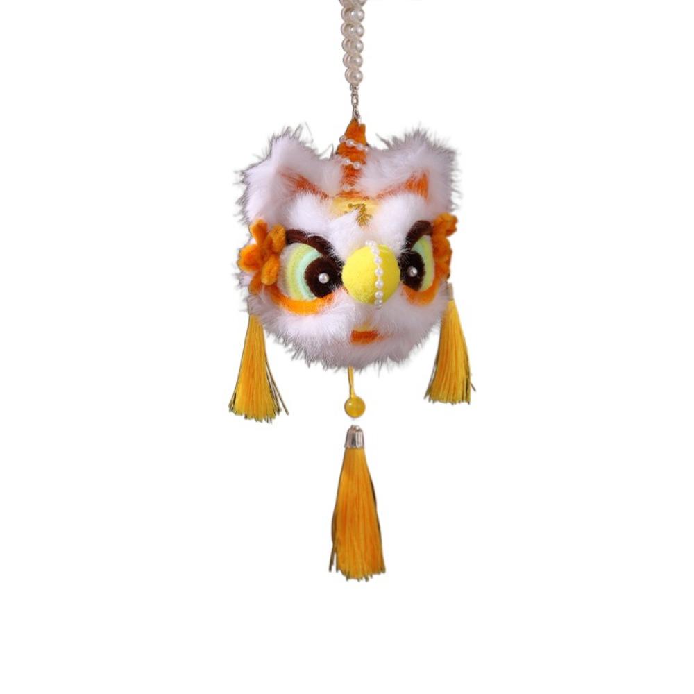 Handheld New Year Luminous Lantern Twisted Stick Lion Lantern Keychain Plush Lion Pendant  Children