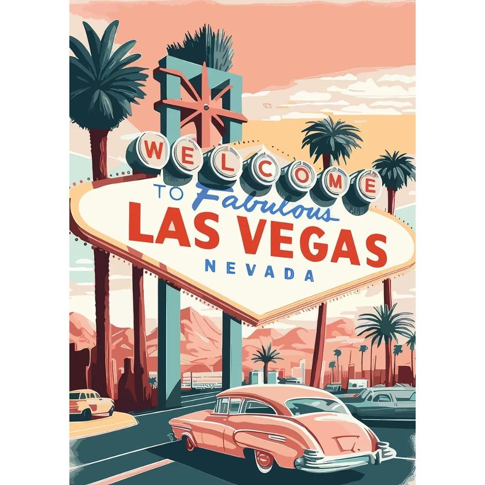 Retro Vibrant Cityscape Street Scene Posters London Double Decker Bus Prints Canvas Painting Wall Art Pictures Home Room Decor