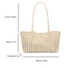 Foldable Hollow Out Weave Bag Large Capacity Beach Handbag Trendy Leather Woven Tote Bag  Girls