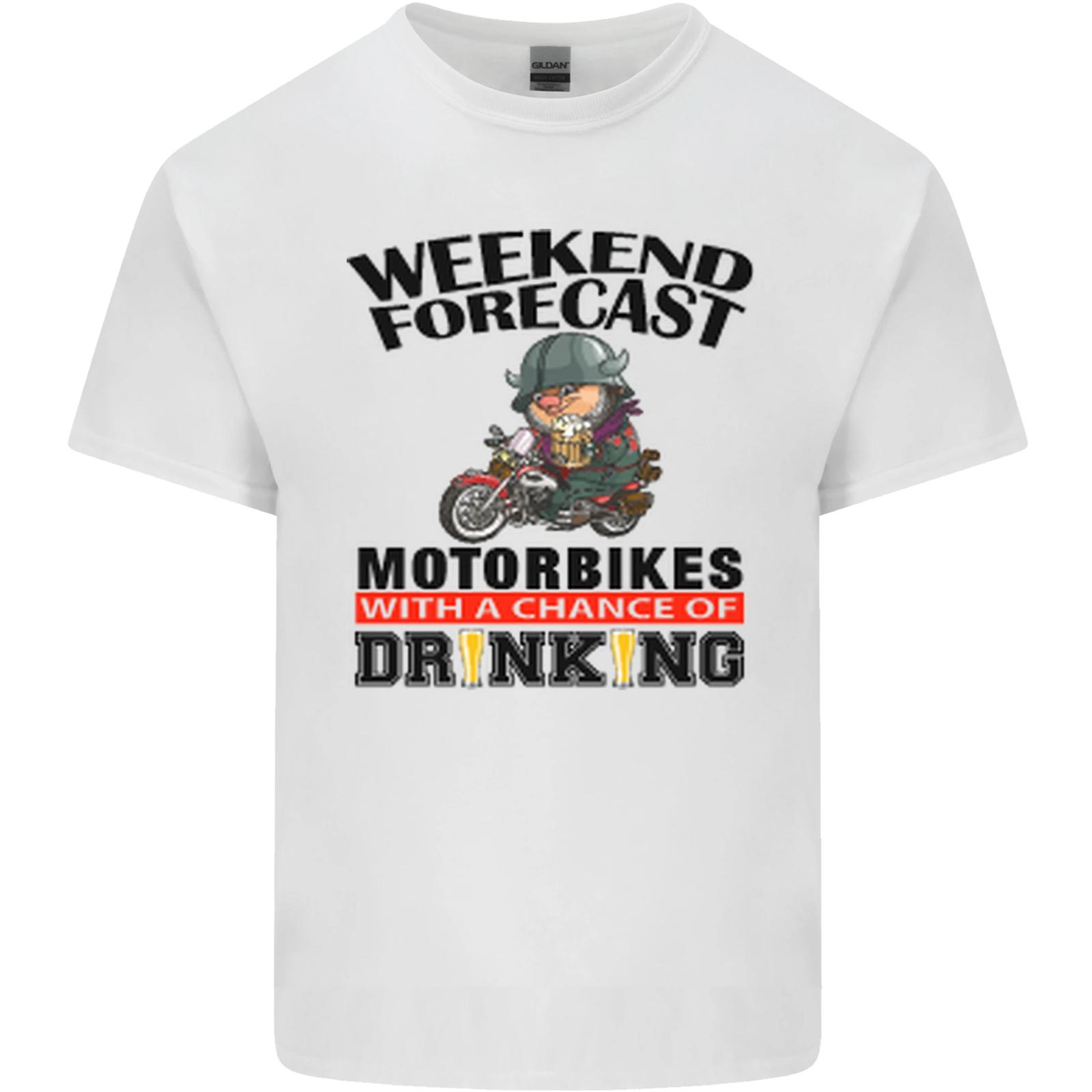 Biker weekend forecast motorcycles cotton men s t-shirt top t-shirt- XXXL