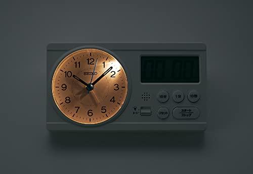 Seiko Clock Ceas deșteptător Ceas de masă Educațional Calcul Suta Pătrată Model Hideo Kageyama Timp de studiu Alb 60 x 160 x 88 mm BC418W