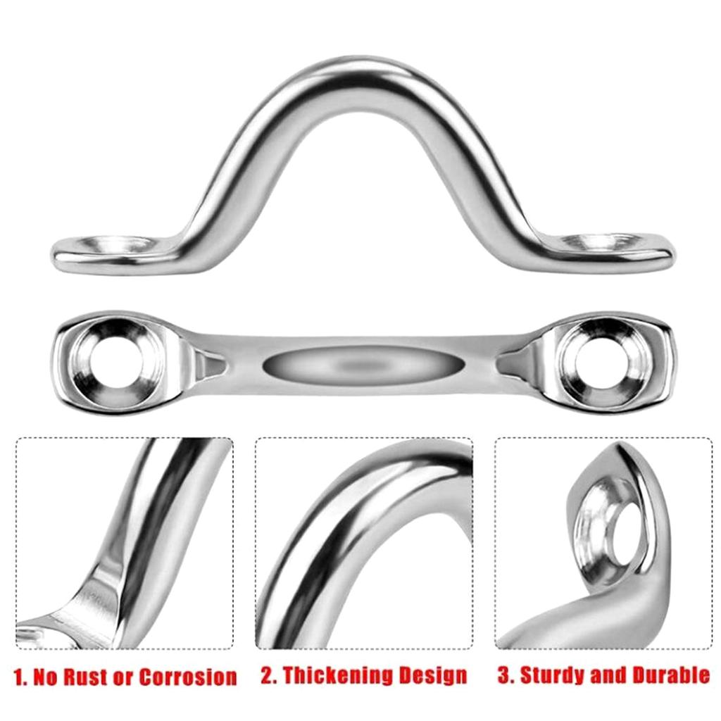 16Pcs Heavy Duty Eye Strap Stainless Steels Boat Top Pad Eye Kayak Deck Loop Tie Down Anchors Point with Mounting Screws