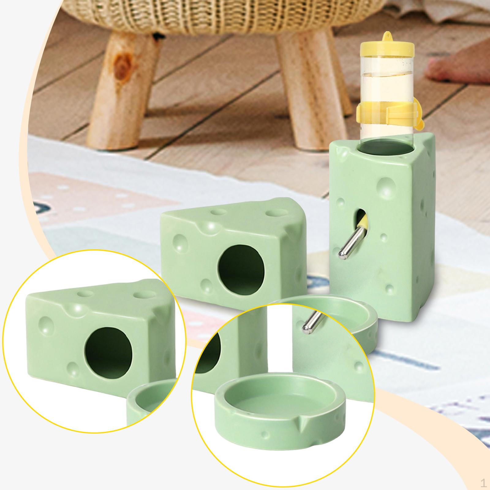 

Керамический домик для хомяков с поилкой и функцией охлаждения Мелкие питомцы Green L