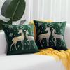 Reindeer Christmas Pillowcase, Winter Snowflake Embroidery Cushion Cover 45x45cm, Cross-border Bestseller