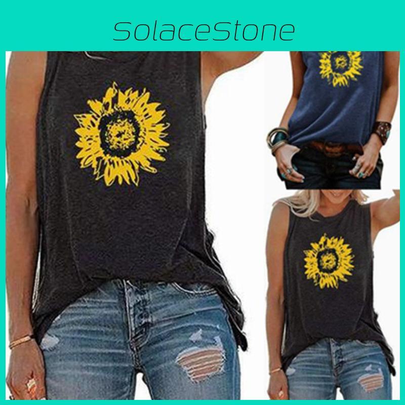 Sunflower Sleeveless Womens Tops Blouse Ladies Vest Tank Pullover Tee Tshirts