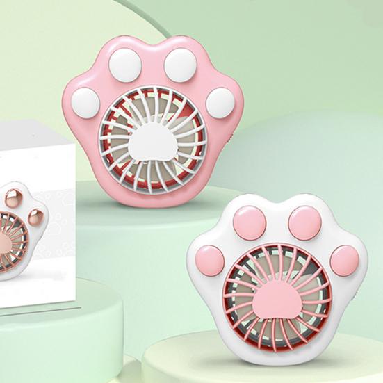 Mini Ventilatore Portatile a Zampa di Gatto con Cordino Ventilatore da Scrivania Ricaricabile Ventilatore Portatile Silenzioso per Viaggi Ufficio Divertimento all'Aperto Estate