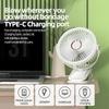 Ventilatore da campeggio da 8000 mAh Circolatore d'aria portatile da tavolo ricaricabile Ventilatore elettrico da soffitto senza fili con ventilatore domestico a clip con luce a LED