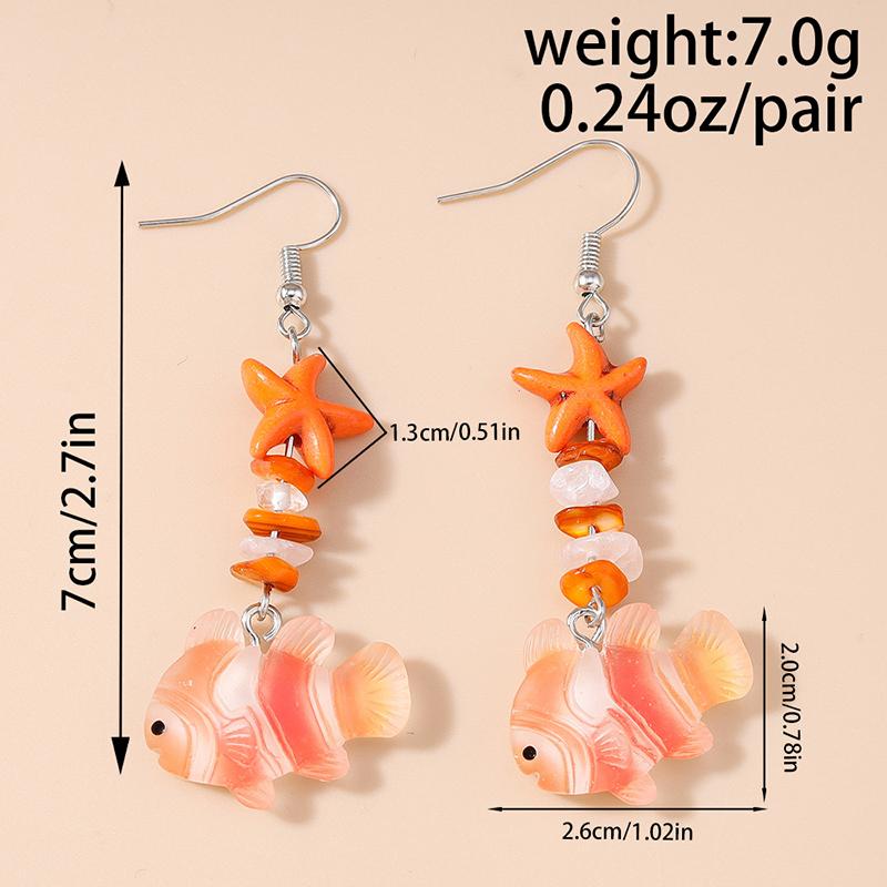 2025 New Clownfish Starfish Pendent Earrings for Women Bohemia Handmade Beads Beach Earrings Delicate Summer Jewelry Gifts