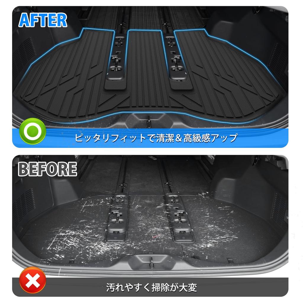 Virauto 3D Luggage Mat for Toyota Alphard Vellfire Compatible with 40 Series 2023 and AAHP45W Trunk Custom Designed with Scratch and Stain Abrasion