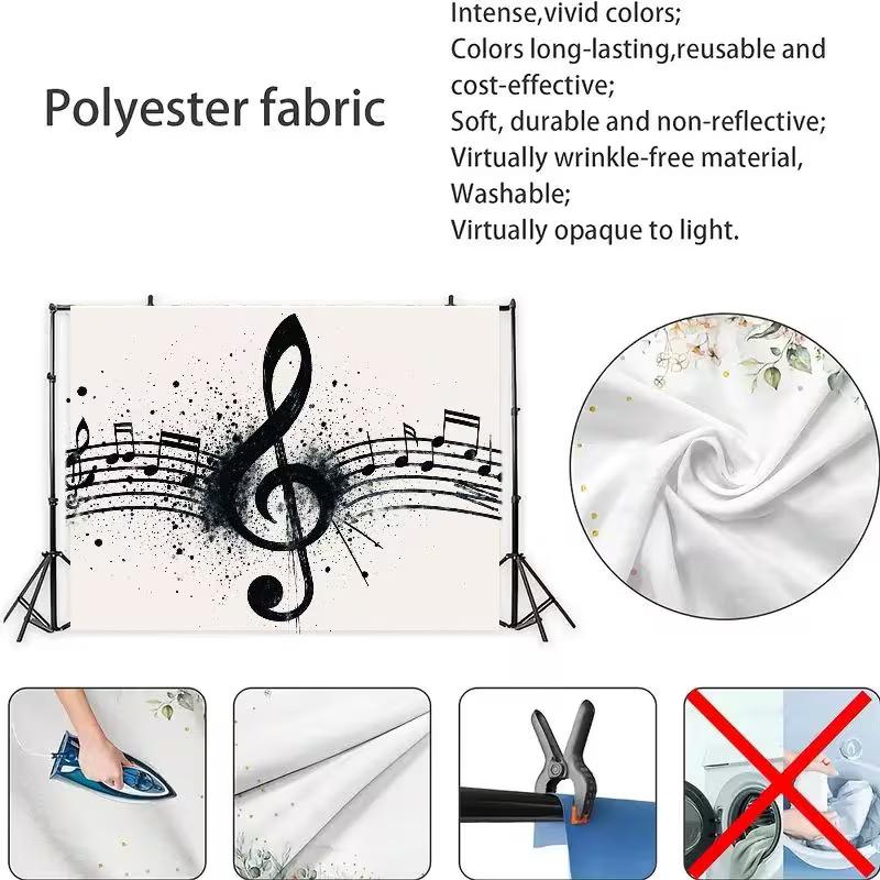 2D Abstract Music Art Tapestry, Treble Clef and Staff Design