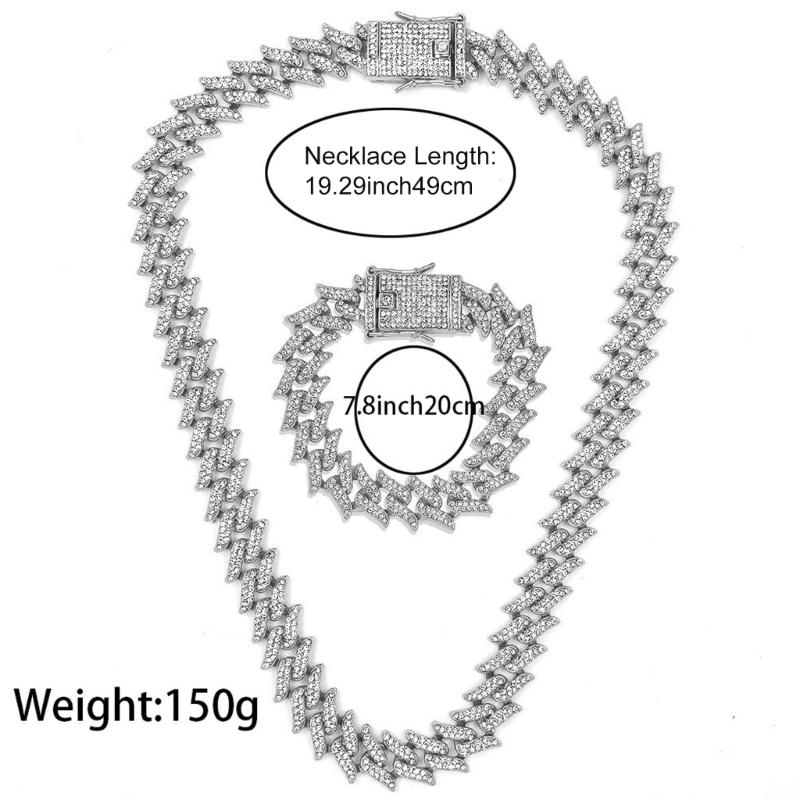 Elegant Necklace Sparkling Full Rhinestones Bracelet Alloy Texture Suitable for Evening Parties and Everyday Charm