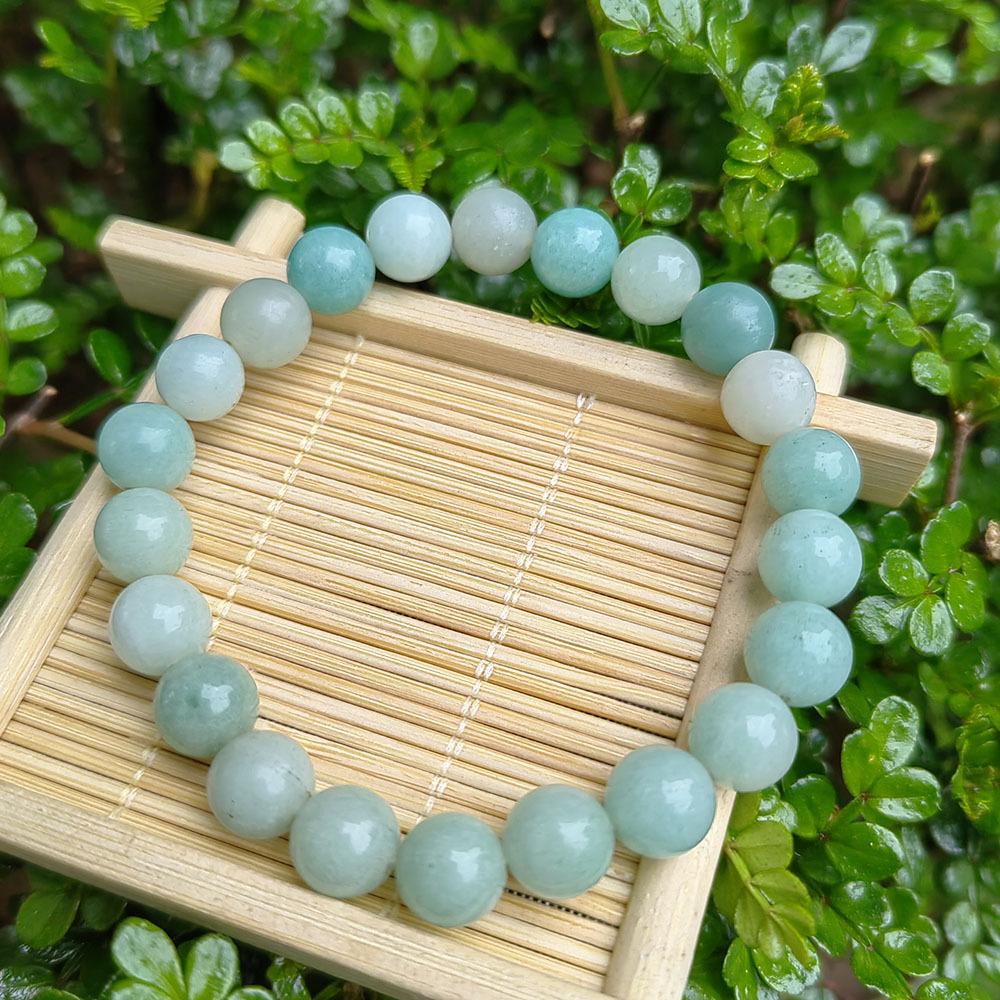 8mm Natural Amazonite Raw Stone Women's Energy Charm Bracelet