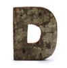 Wooden Letter D Rustic Bark – 7 Cm